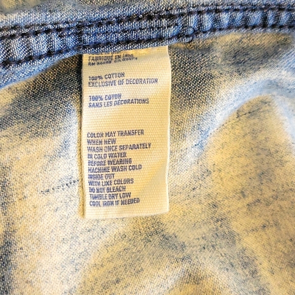 AEO womens long sleeve button down jeans shirt 100% cotton - Picture 5 of 8